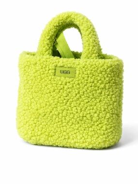 UGG Neon Green Sherpa Tote with Branded Tag